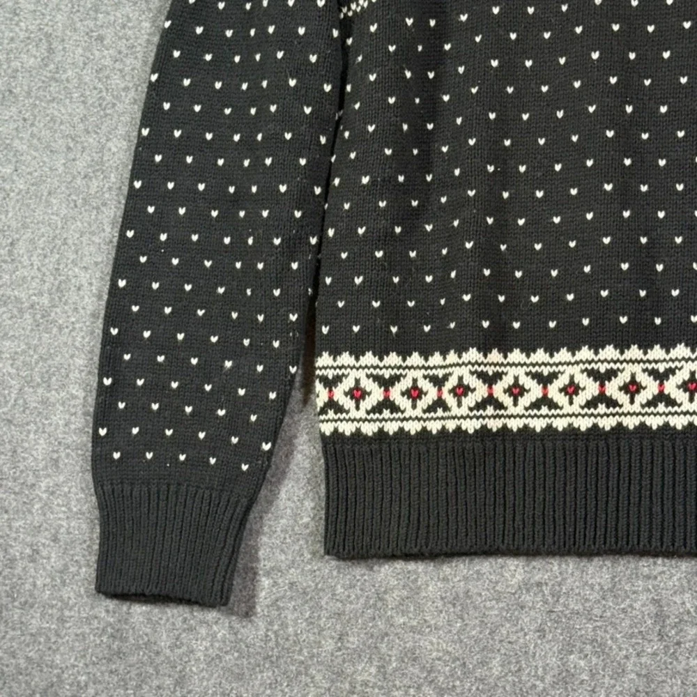 Polo Ralph Lauren Mens Black Fair Isle Cotton Cashmere Snowflake Sweater L
